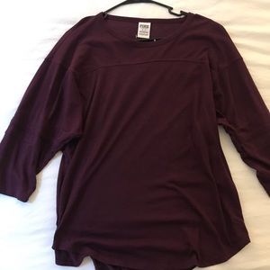 Victoria’s Secret baseball tee maroon